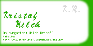 kristof milch business card